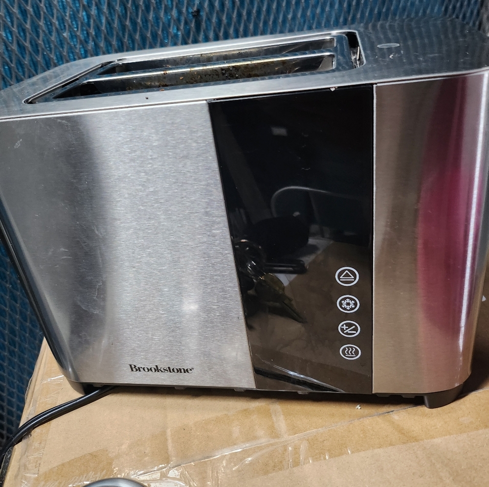 Brookstone Stainless Steel Touch Screen LED Display 2 Slice Toaster